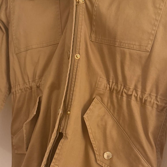 Michael Kors Women's Tan Parka Lined and Filled Coat with Faux Fur Trim - Picture 6 of 14